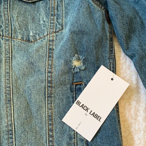 Black Label Distressed Denim/Jean’s Jacket w/ Tags - Picture 3 of 6